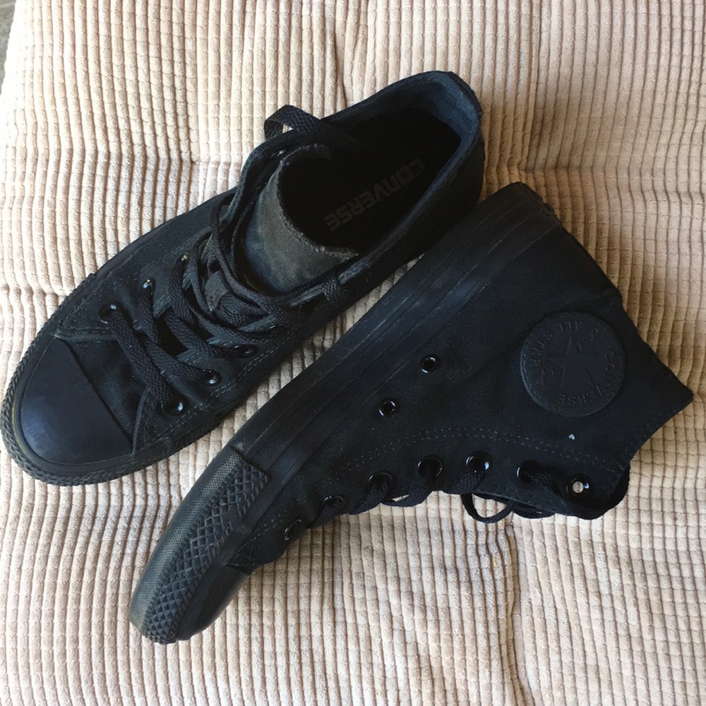 All black high top converse